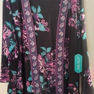 The Pioneer Woman Floral Cape - Black, Purple, and Teal